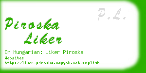 piroska liker business card